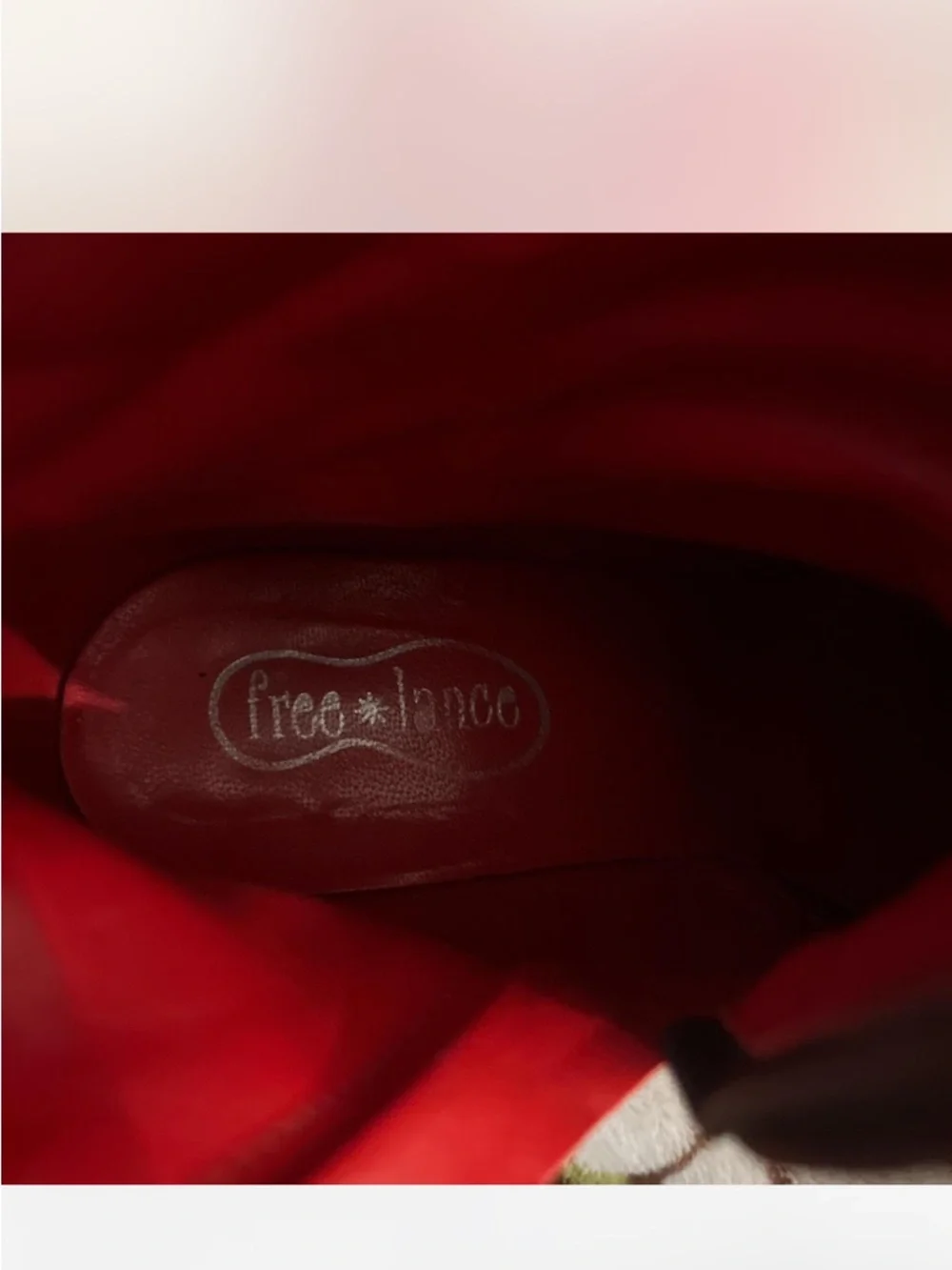 Vintage Freelance Paris Red Leather Ankle Boots with Block Heel - Picture 3 of 3